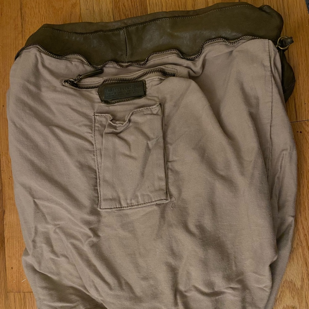 ERRELLEVENTIDUE Green LEATHER PERFORATED Shoulder Bag MADE IN ITALY - Picture 7 of 8